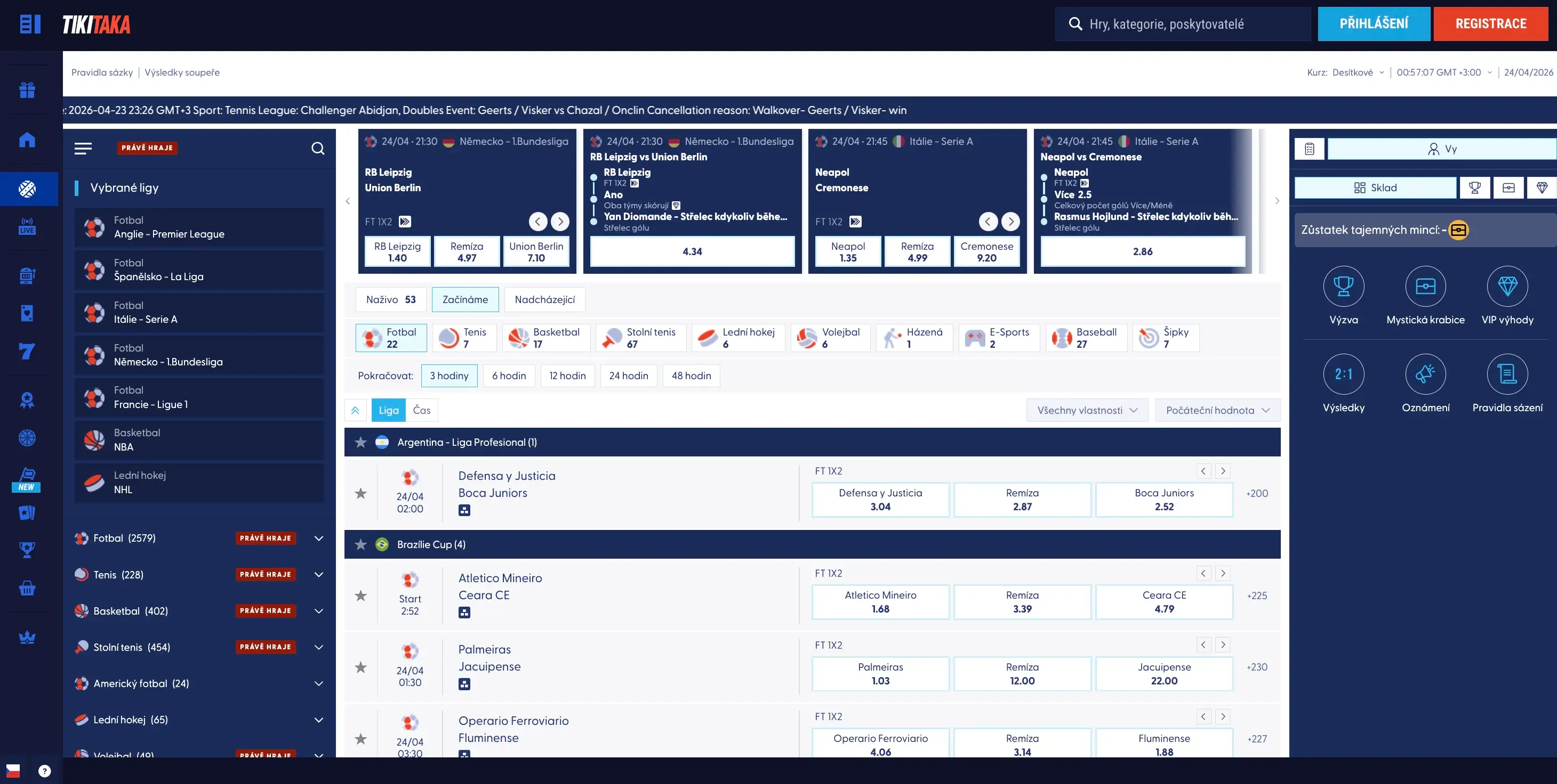 Sportovní sázení na Tikitaka